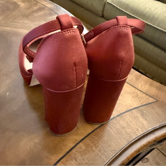 Loeffler Randall Selina satin closed toe ankle strap platforms "rust" - Picture 10 of 15